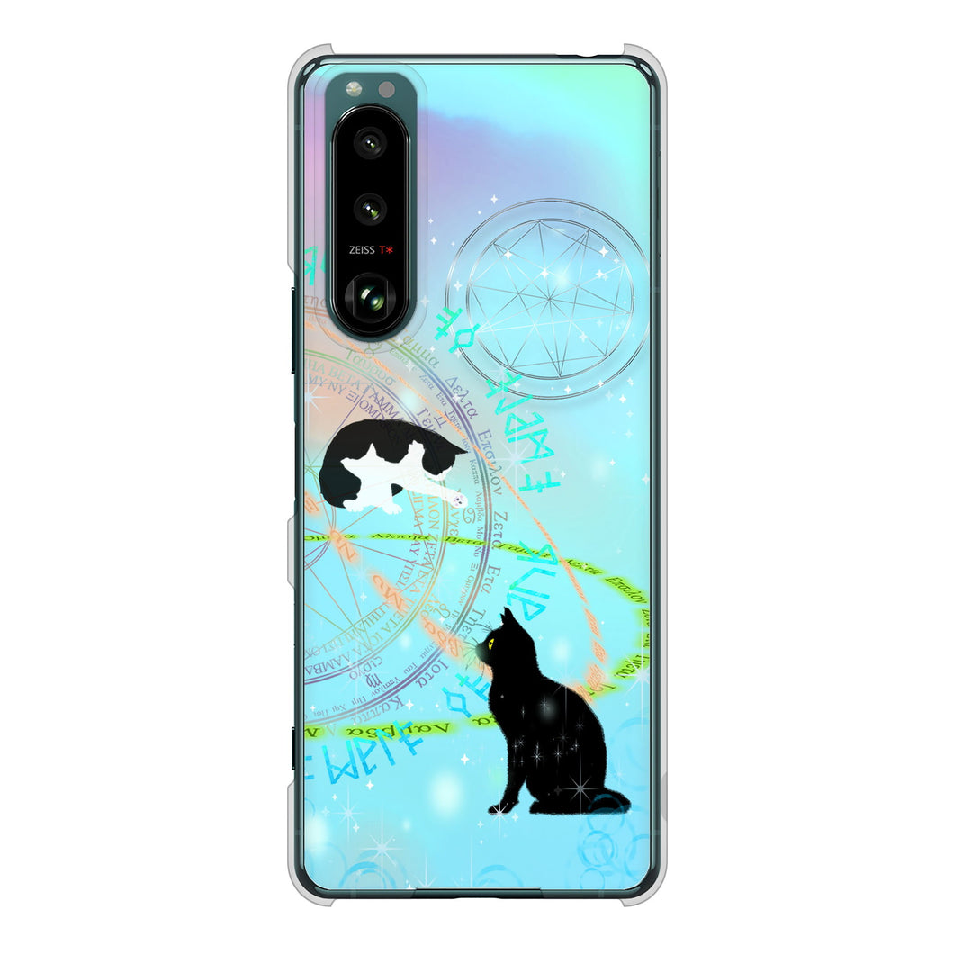 Xperia 5 III SO-53B docomo 高画質仕上げ 背面印刷 ハードケース 魔法陣猫