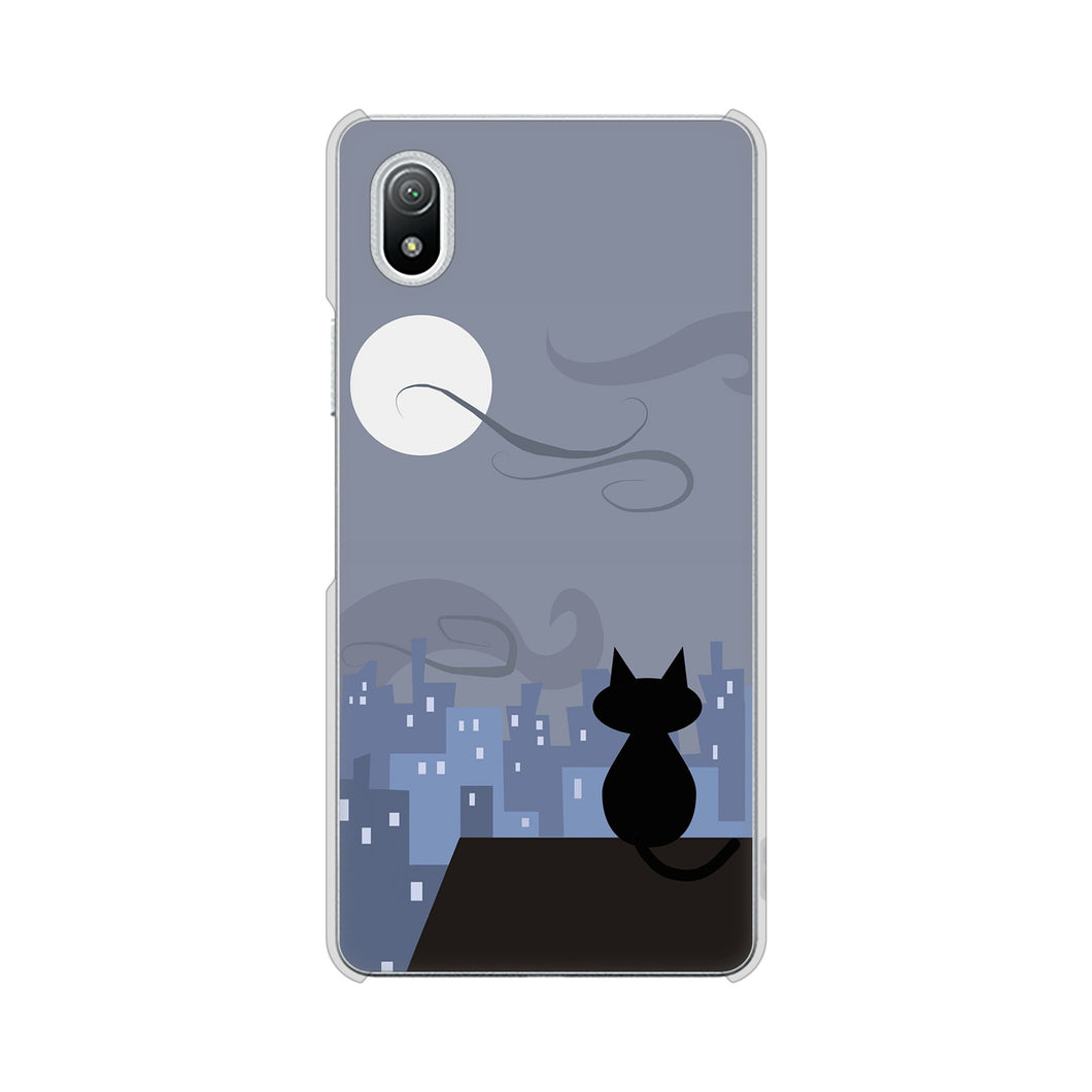 Xperia Ace III SO-53C docomo 高画質仕上げ 背面印刷 ハードケース 夜とネコ
