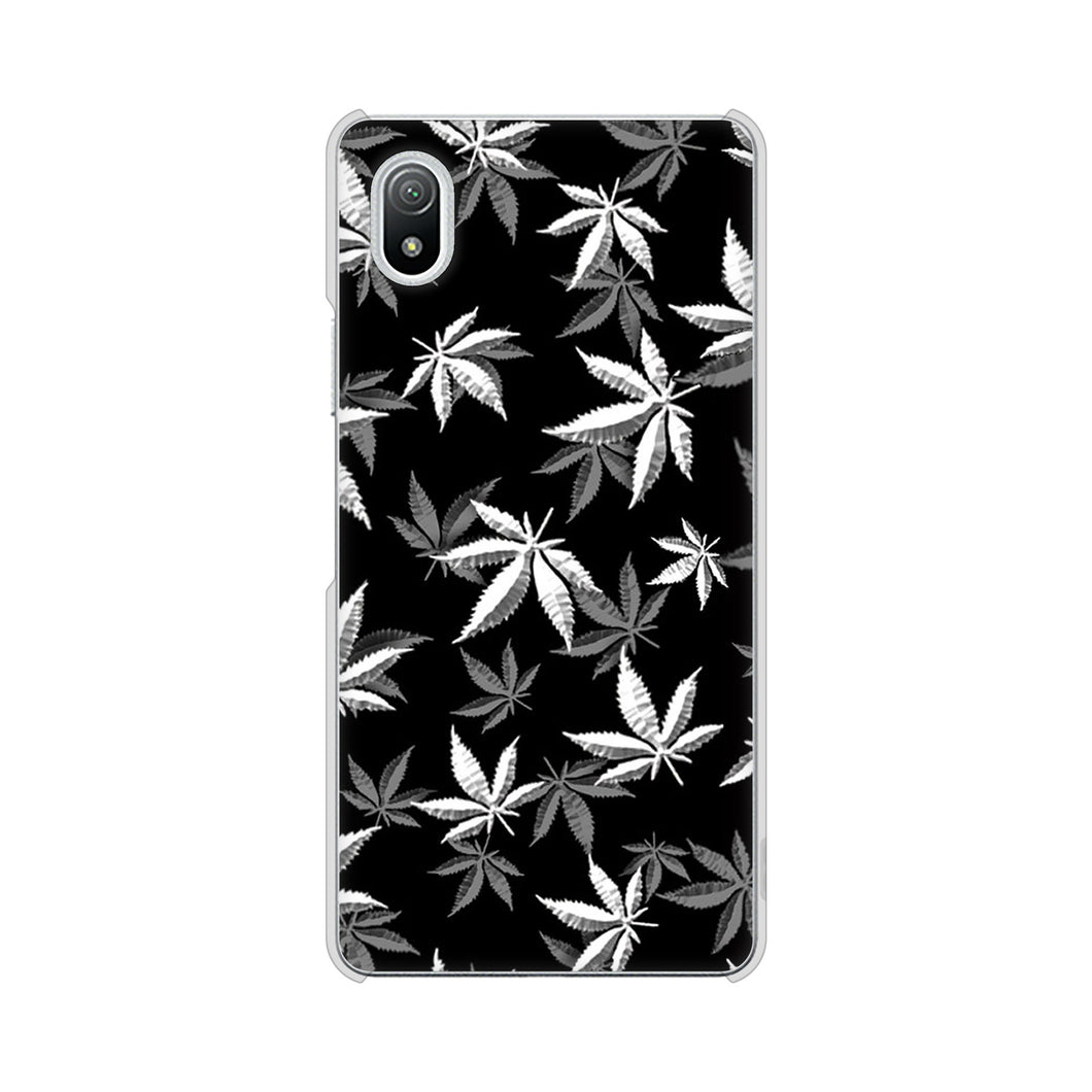Xperia Ace III SO-53C docomo 高画質仕上げ 背面印刷 ハードケース 【064 モノトーン大麻ブラック】