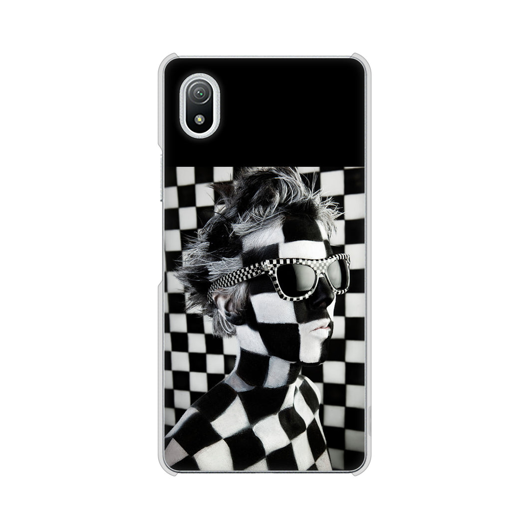 Xperia Ace III SO-53C docomo 高画質仕上げ 背面印刷 ハードケース 【357 bk&wh】