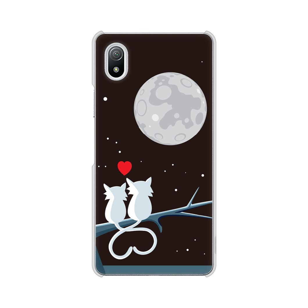 Xperia Ace III SO-53C docomo 高画質仕上げ 背面印刷 ハードケース 夜とネコ