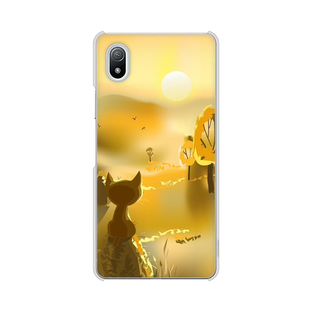 Xperia Ace III SO-53C docomo 高画質仕上げ 背面印刷 ハードケース 【400 たそがれの猫】