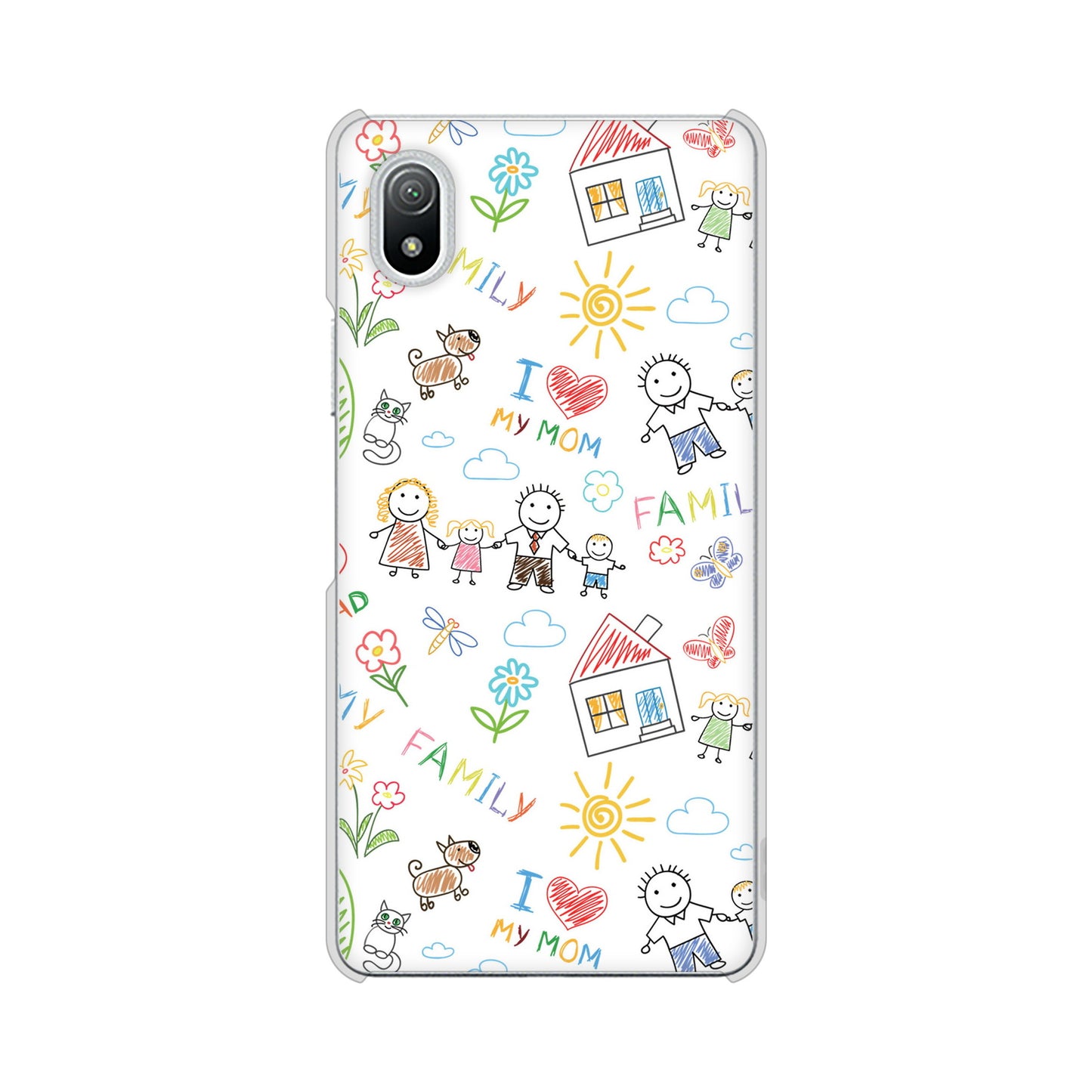Xperia Ace III SO-53C docomo 高画質仕上げ 背面印刷 ハードケース カップル&ファミリー