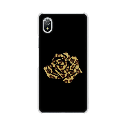 Xperia Ace III SO-53C docomo 高画質仕上げ 背面印刷 ハードケース 【1184 ヒョウのバラ(茶)】