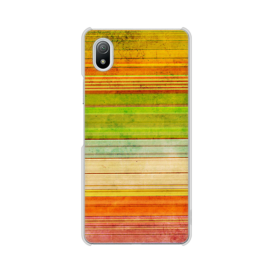 Xperia Ace III SO-53C docomo 高画質仕上げ 背面印刷 ハードケース 【1324 ビンテージボーダー(色彩)】