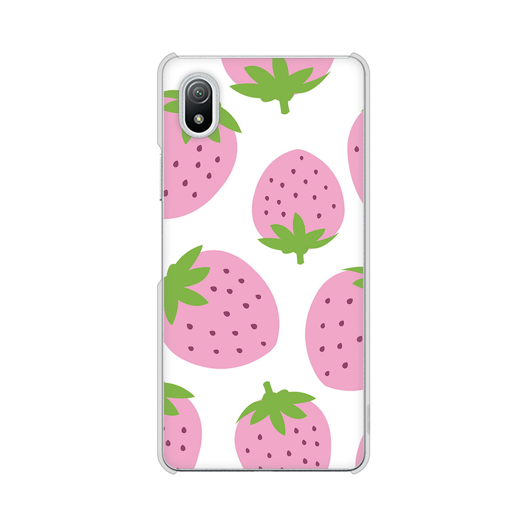 Xperia Ace III SO-53C docomo 高画質仕上げ 背面印刷 ハードケース 大きいイチゴ模様