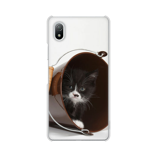 Xperia Ace III SO-53C docomo 高画質仕上げ 背面印刷 ハードケース 【VA800 ネコとバケツ】