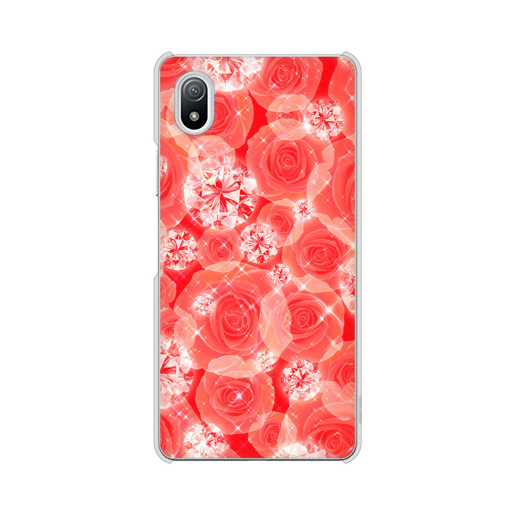 Xperia Ace III SO-53C docomo 高画質仕上げ 背面印刷 ハードケース 【VA816 ダイヤモンドとバラ】