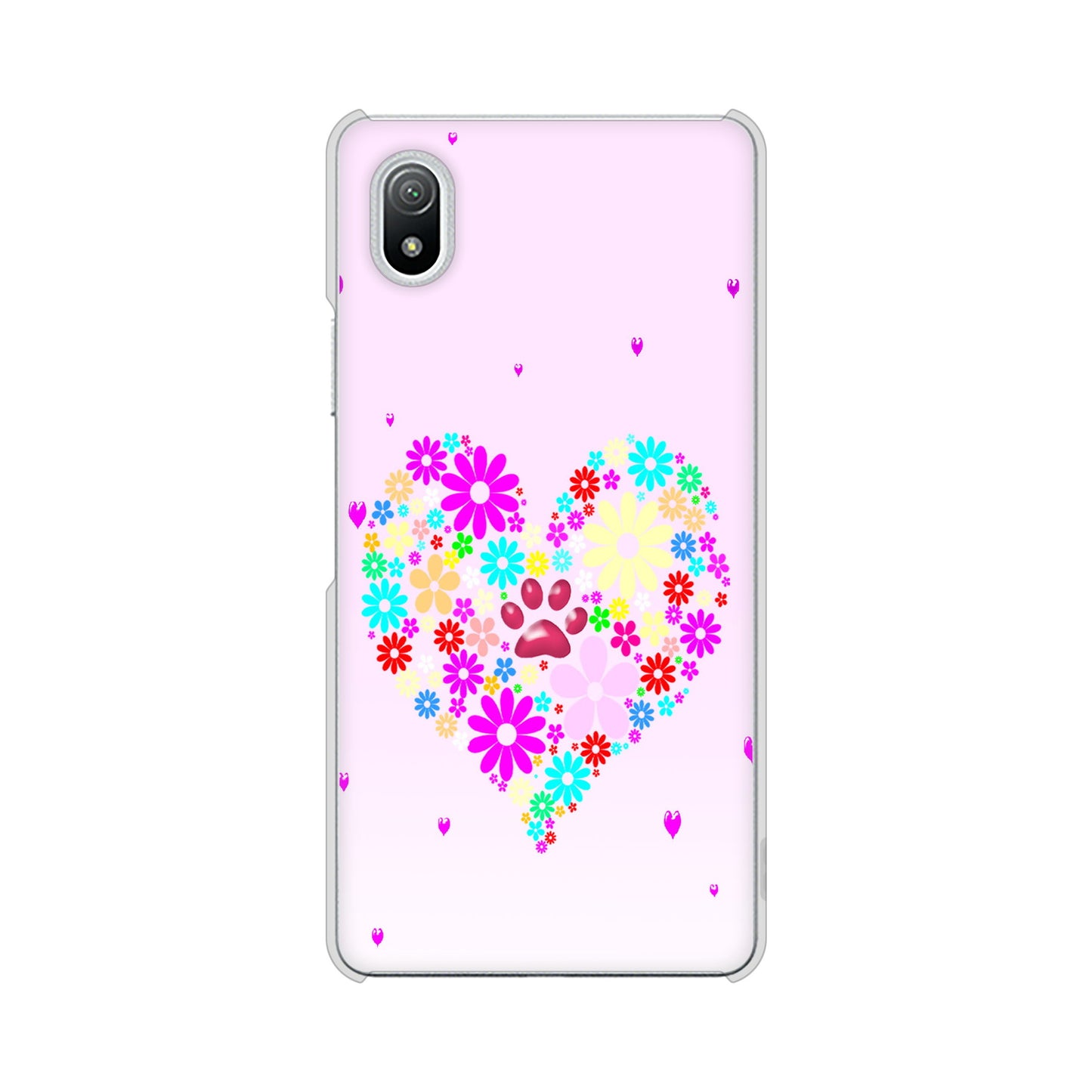 Xperia Ace III SO-53C docomo 高画質仕上げ 背面印刷 ハードケース ハートと肉球