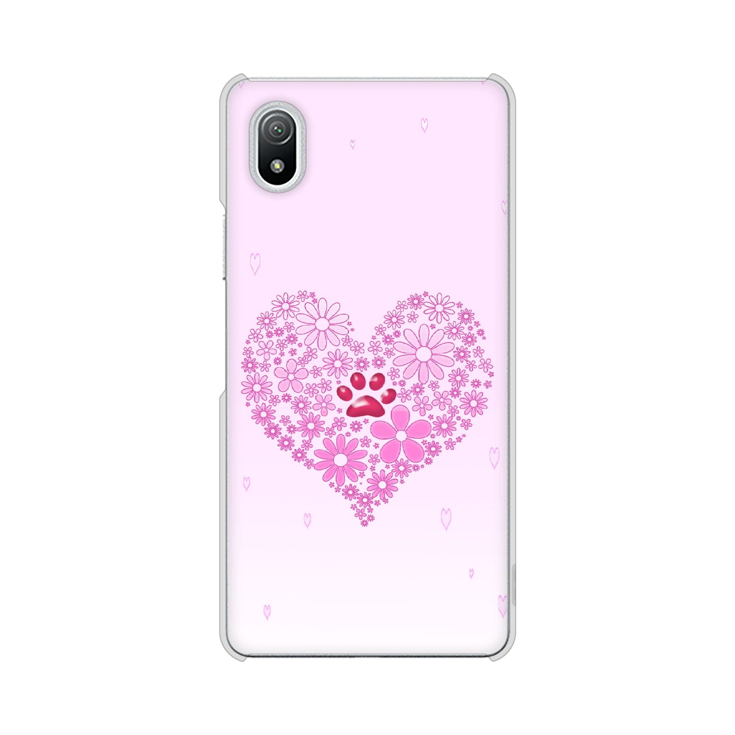 Xperia Ace III SO-53C docomo 高画質仕上げ 背面印刷 ハードケース ハートと肉球