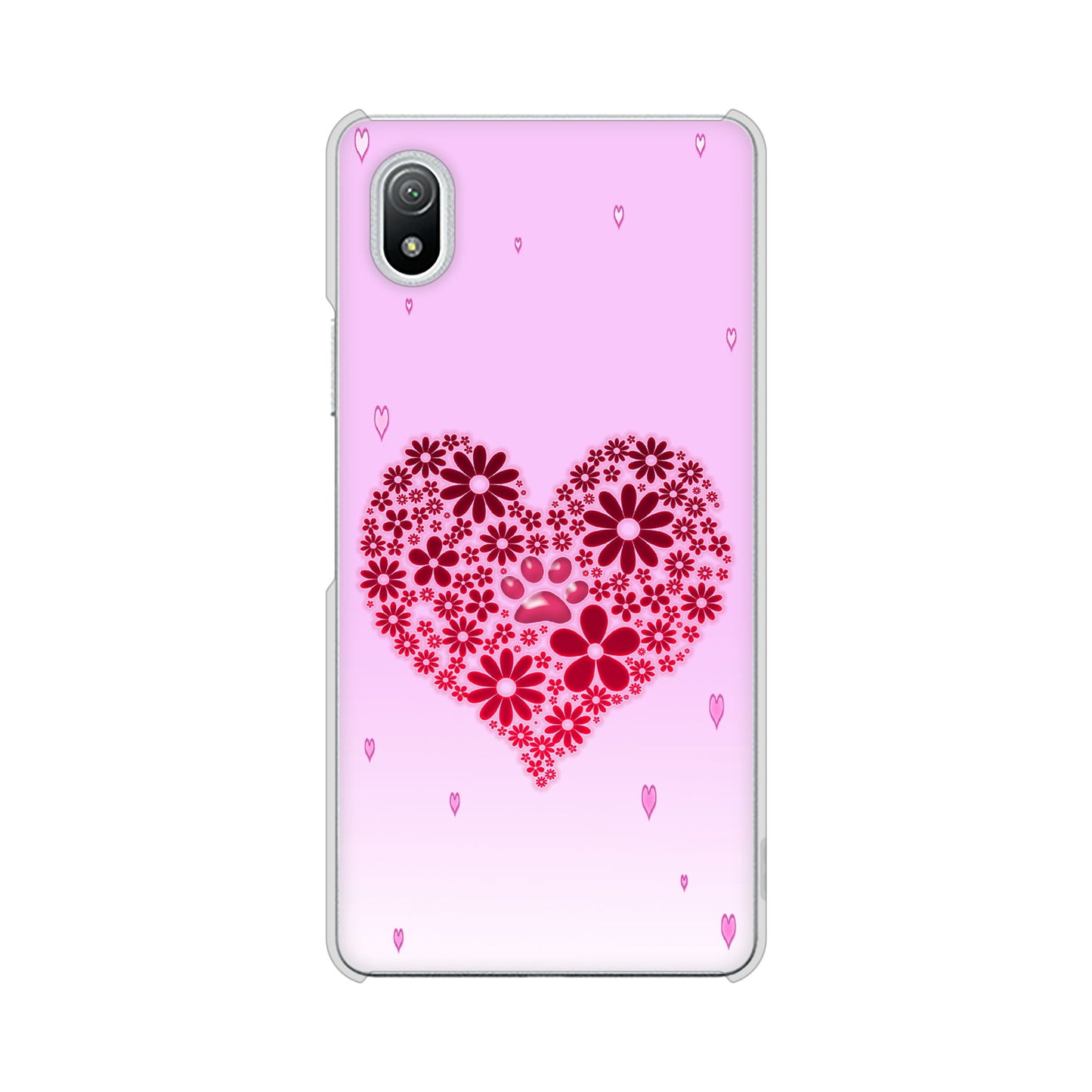 Xperia Ace III SO-53C docomo 高画質仕上げ 背面印刷 ハードケース ハートと肉球