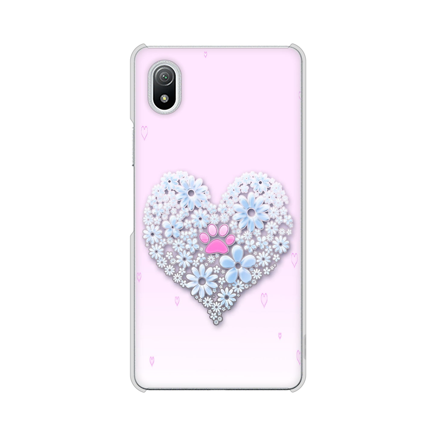 Xperia Ace III SO-53C docomo 高画質仕上げ 背面印刷 ハードケース ハートと肉球