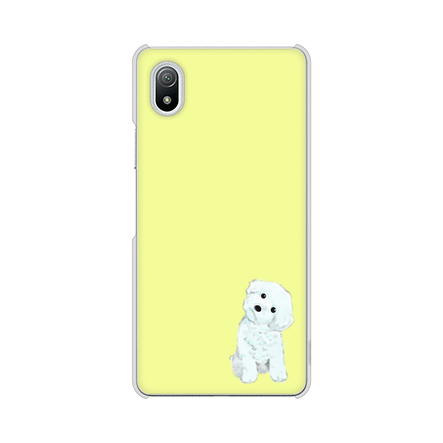Xperia Ace III SO-53C docomo 高画質仕上げ 背面印刷 ハードケース トイプードルホワイト