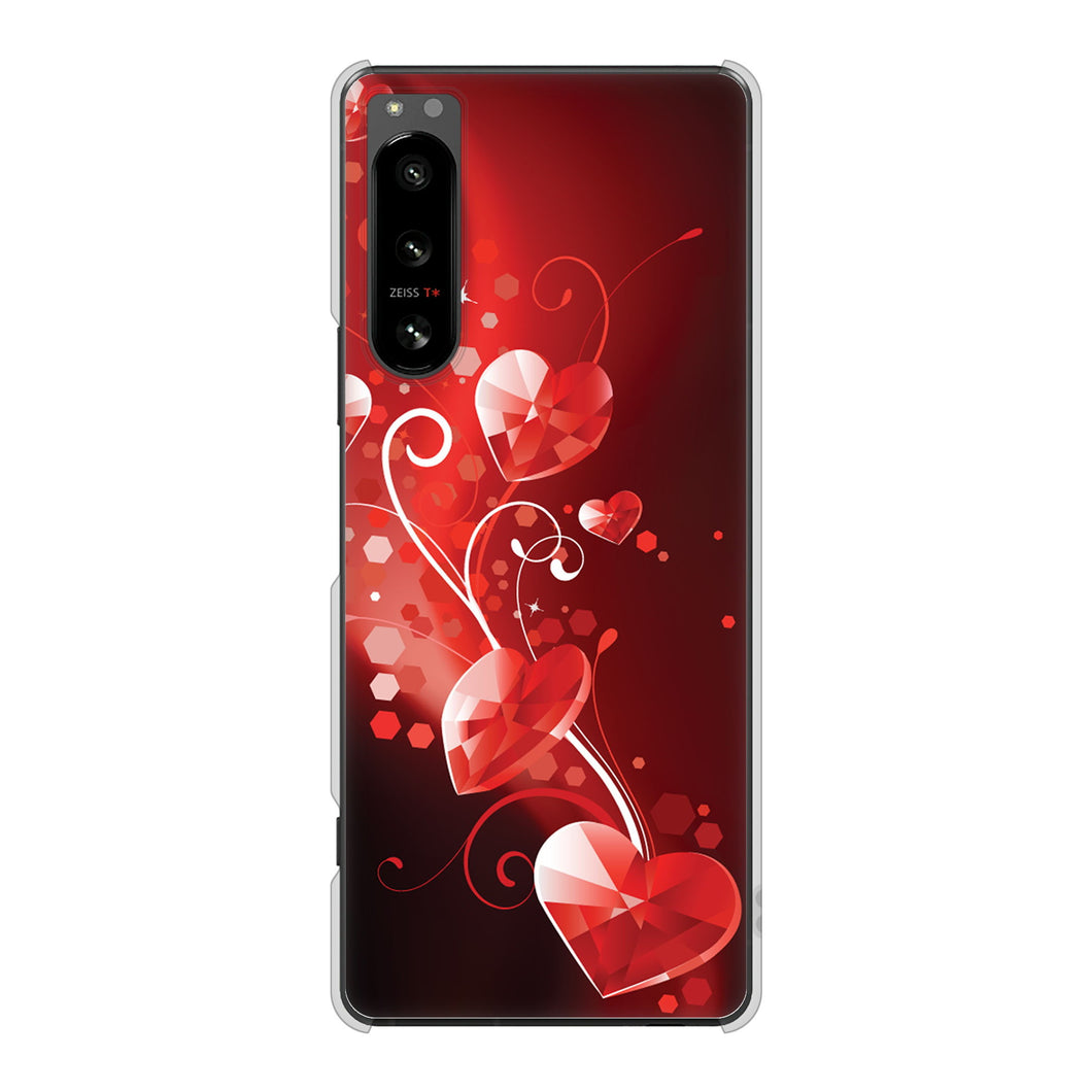 Xperia 5 IV SO-54C docomo 高画質仕上げ 背面印刷 ハードケース きらめきハート
