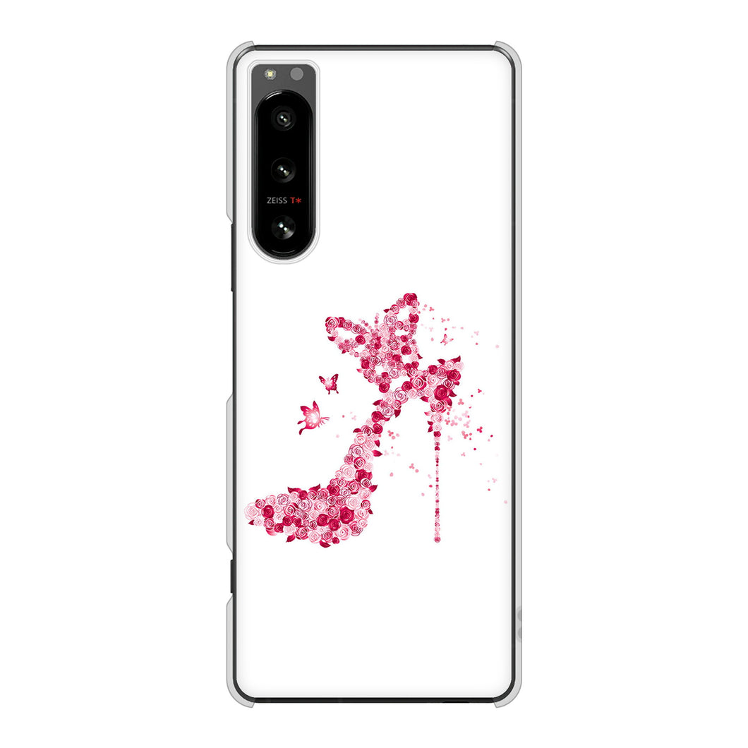 Xperia 5 IV SO-54C docomo 高画質仕上げ 背面印刷 ハードケース 【387 薔薇のハイヒール】