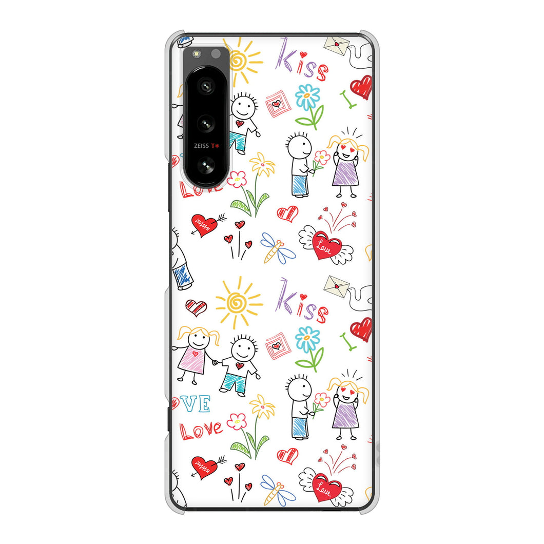 Xperia 5 IV SO-54C docomo 高画質仕上げ 背面印刷 ハードケース カップル&ファミリー