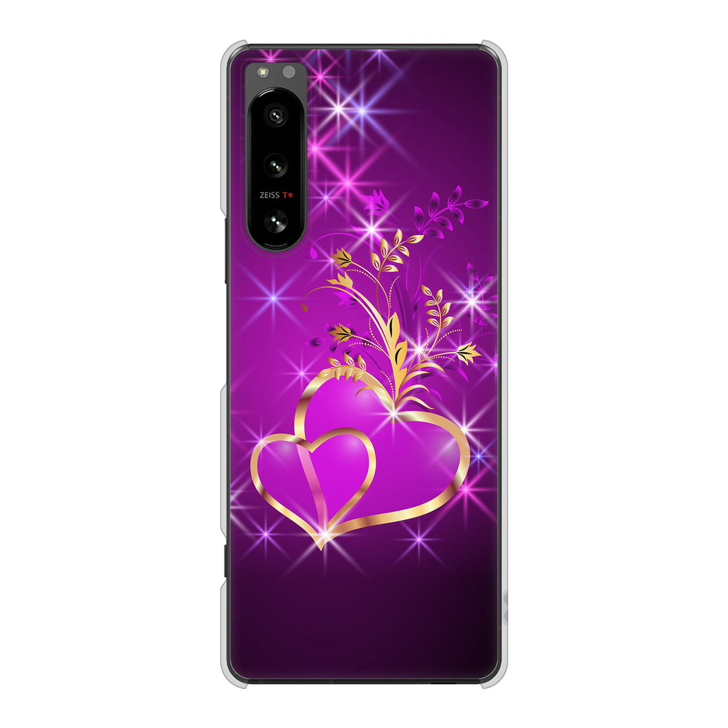 Xperia 5 IV SO-54C docomo 高画質仕上げ 背面印刷 ハードケース きらめきハート