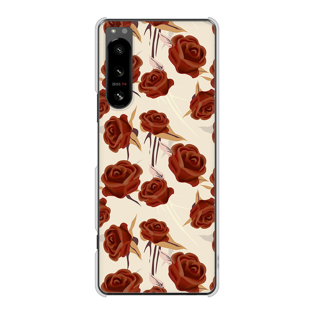 Xperia 5 IV SO-54C docomo 高画質仕上げ 背面印刷 ハードケース 【1157 クラシックローズ】