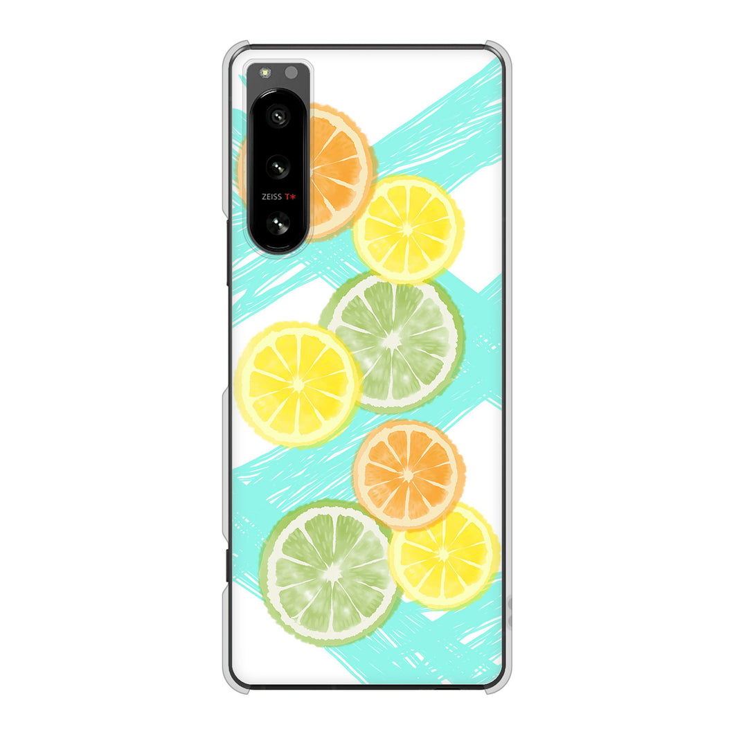 Xperia 5 IV SO-54C docomo 高画質仕上げ 背面印刷 ハードケース 【YJ183 オレンジライム】