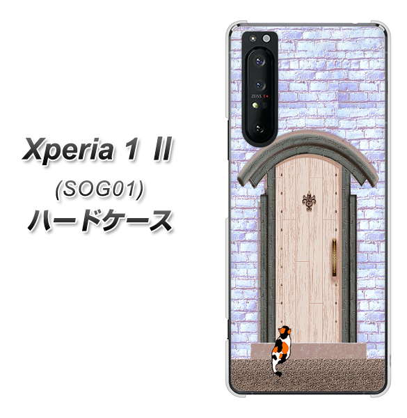 au エクスペリア1 II SOG01 高画質仕上げ 背面印刷 ハードケース【YA952 石ドア02 素材クリア】