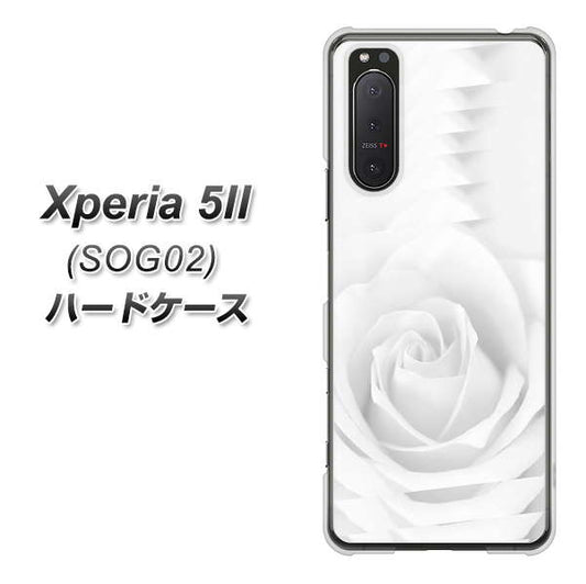 au エクスペリア5II SOG02 高画質仕上げ 背面印刷 ハードケース【402 ホワイトRose】