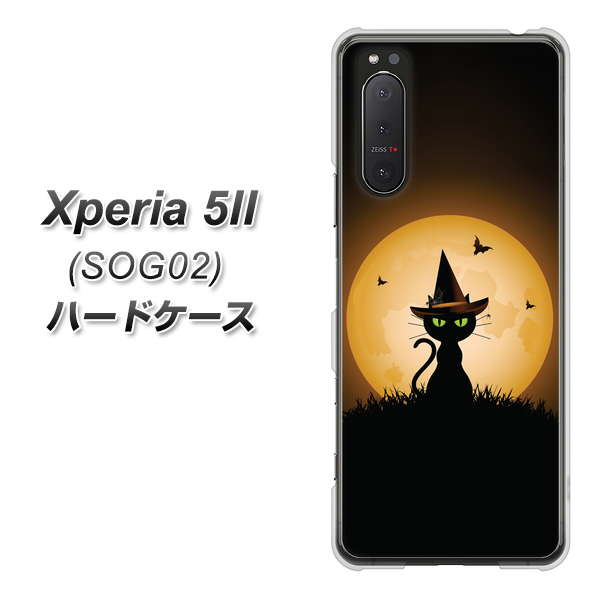 au エクスペリア5II SOG02 高画質仕上げ 背面印刷 ハードケース【440 猫の魔法使い】