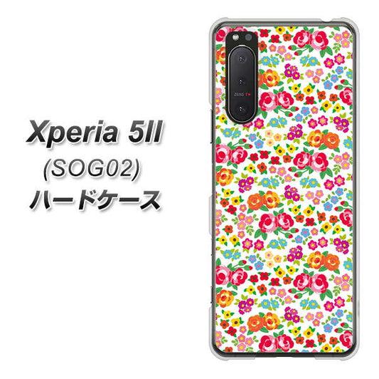au エクスペリア5II SOG02 高画質仕上げ 背面印刷 ハードケース【777 マイクロリバティプリントWH】