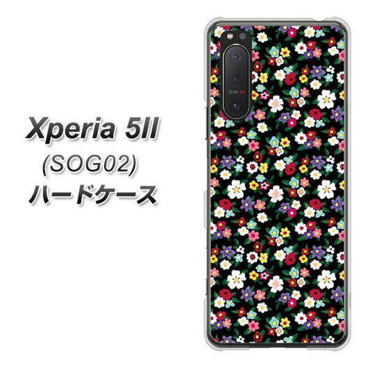 au エクスペリア5II SOG02 高画質仕上げ 背面印刷 ハードケース【778 マイクロリバティプリントBK】