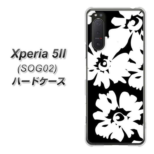 au エクスペリア5II SOG02 高画質仕上げ 背面印刷 ハードケース【1215 モダンフラワー】