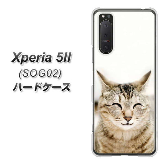 au エクスペリア5II SOG02 高画質仕上げ 背面印刷 ハードケース【VA801 笑福ねこ】