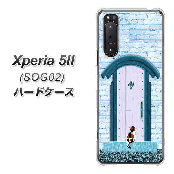 au エクスペリア5II SOG02 高画質仕上げ 背面印刷 ハードケース【YA953 石ドア03 素材クリア】
