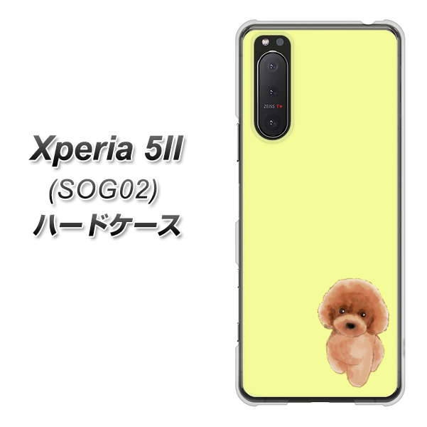 au エクスペリア5II SOG02 高画質仕上げ 背面印刷 ハードケース【YJ051 トイプードルレッド(イエロー)】