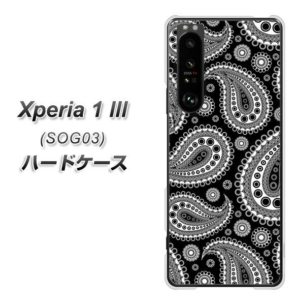 au エクスペリア1 III SOG03 高画質仕上げ 背面印刷 ハードケース【421 ベイズリー】