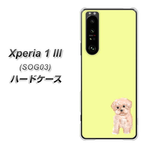 au エクスペリア1 III SOG03 高画質仕上げ 背面印刷 ハードケース【YJ064 トイプードルアプリコット(イエロー)】