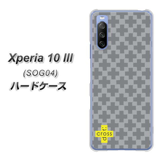 au エクスペリア10 III SOG04 高画質仕上げ 背面印刷 ハードケース【IB900 クロスドット_グレー】