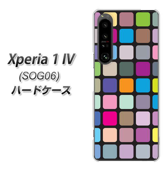 Xperia 1 IV SOG06 au 高画質仕上げ 背面印刷 ハードケース【509 カラースクエア】