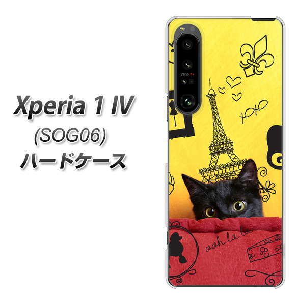 Xperia 1 IV SOG06 au 高画質仕上げ 背面印刷 ハードケース【686 パリの子猫】