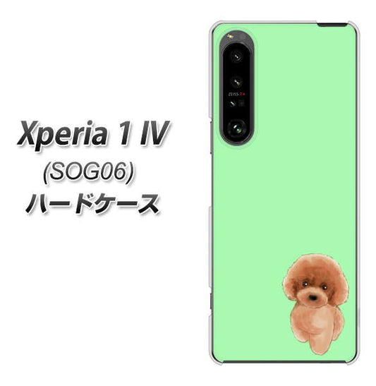 Xperia 1 IV SOG06 au 高画質仕上げ 背面印刷 ハードケース【YJ052 トイプードルレッド( グリーン)】