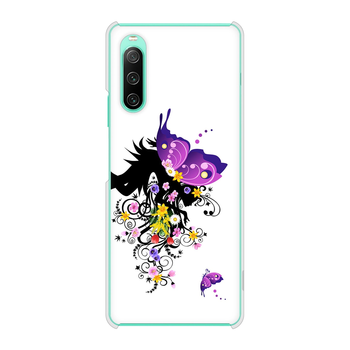 Xperia 10 IV SOG07 au 高画質仕上げ 背面印刷 ハードケース バタフライ