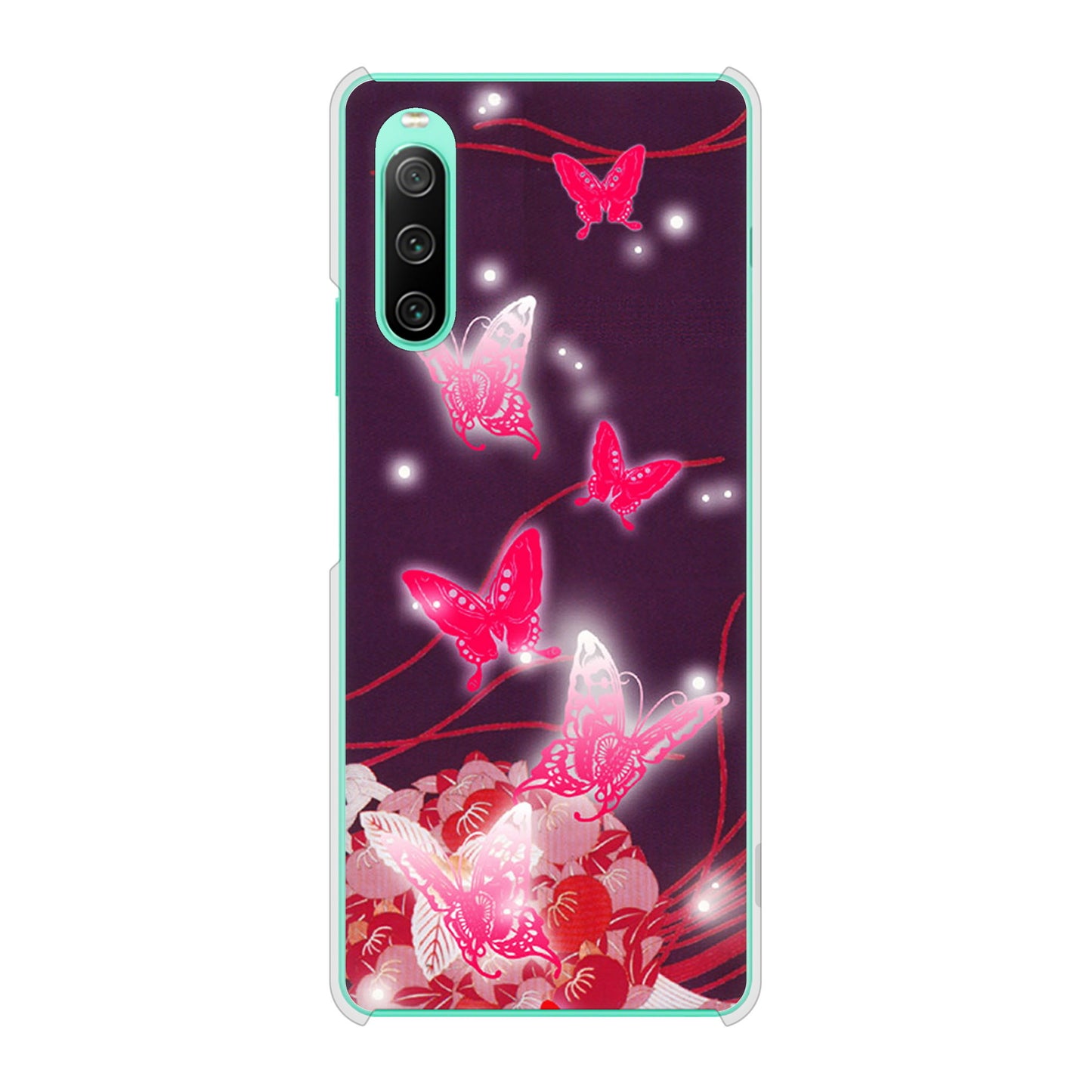 Xperia 10 IV SOG07 au 高画質仕上げ 背面印刷 ハードケース バタフライ