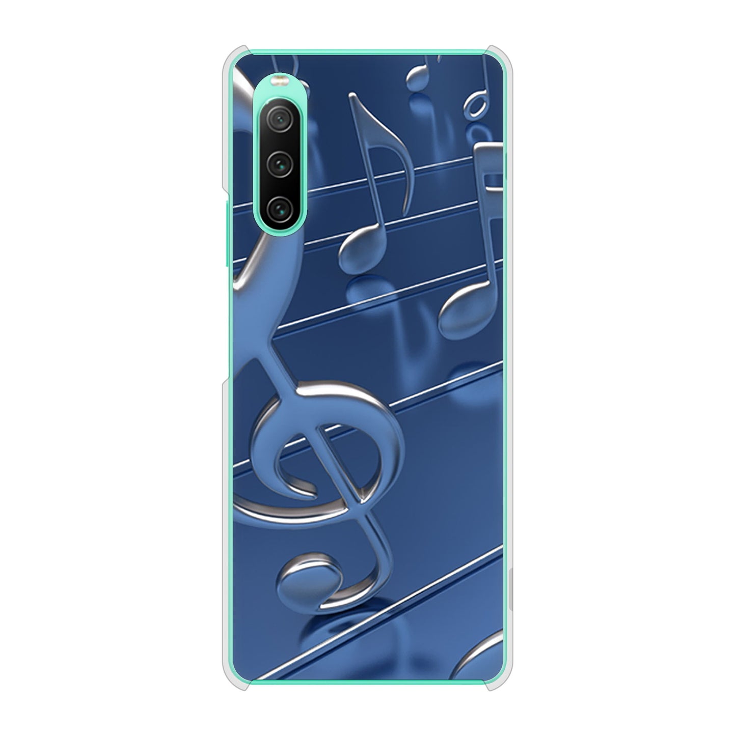 Xperia 10 IV SOG07 au 高画質仕上げ 背面印刷 ハードケース 音符