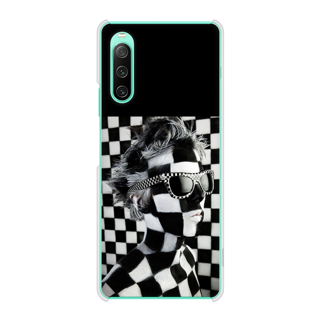 Xperia 10 IV SOG07 au 高画質仕上げ 背面印刷 ハードケース 【357 bk&wh】