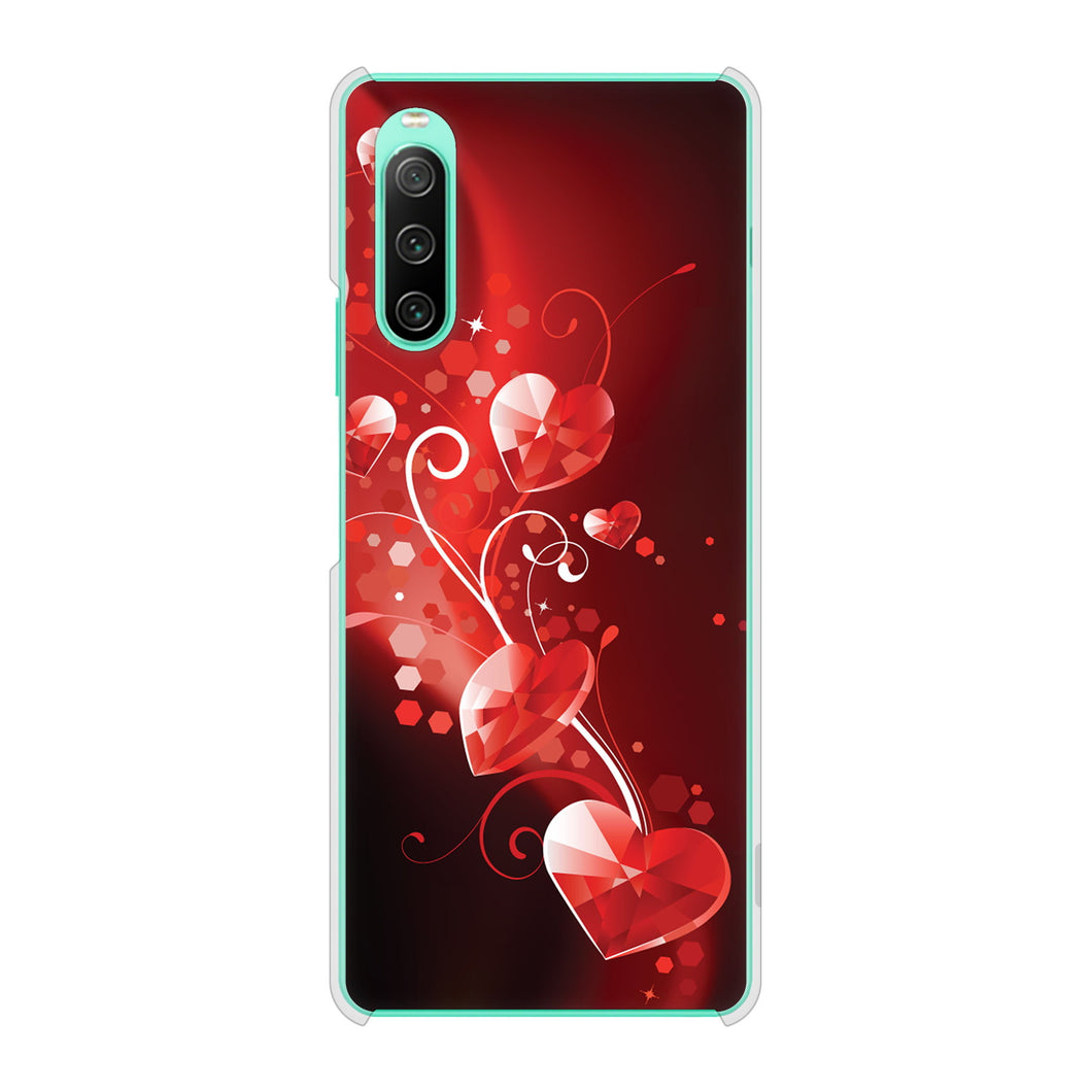 Xperia 10 IV SOG07 au 高画質仕上げ 背面印刷 ハードケース きらめきハート