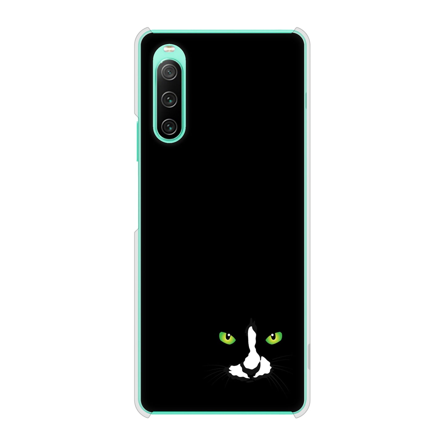 Xperia 10 IV SOG07 au 高画質仕上げ 背面印刷 ハードケース 【398 黒ネコ】