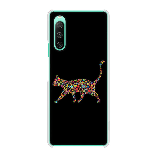 Xperia 10 IV SOG07 au 高画質仕上げ 背面印刷 ハードケース 【406 カラフルキャット】