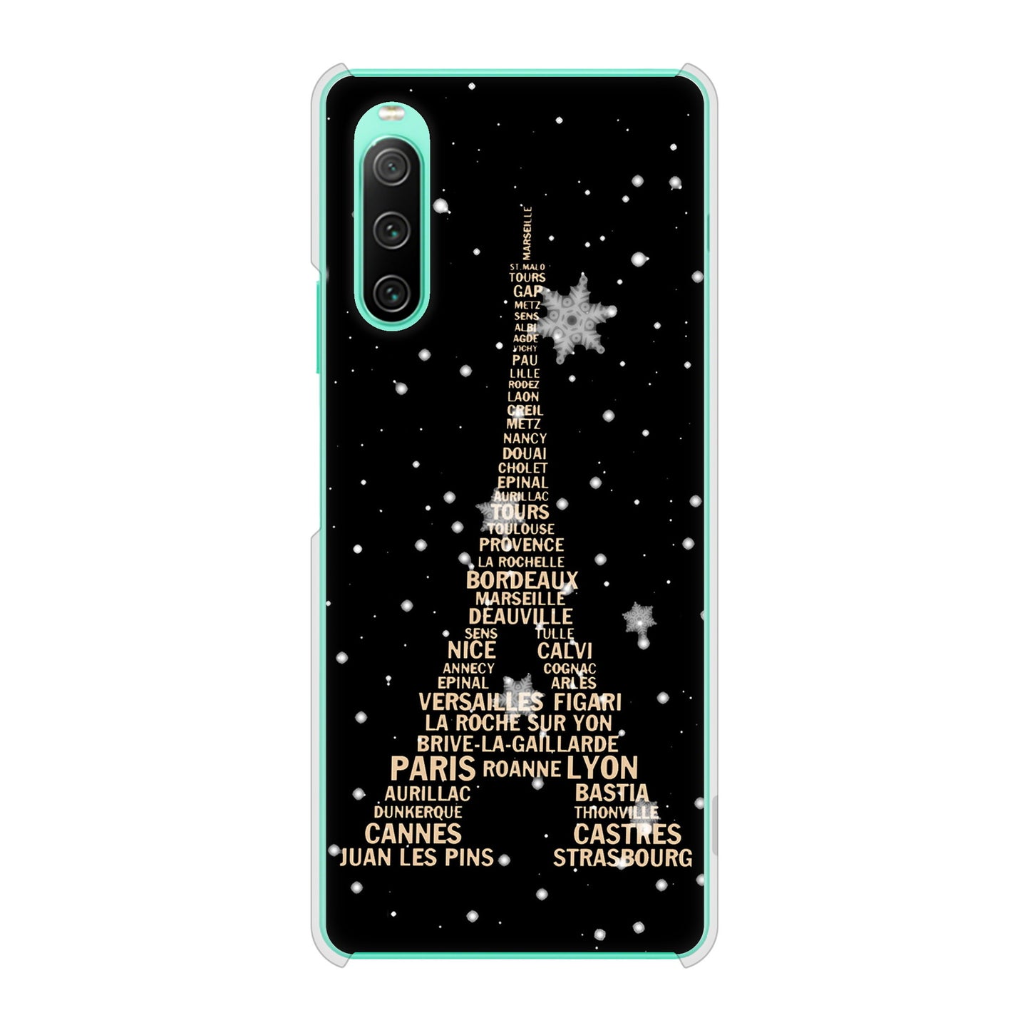 Xperia 10 IV SOG07 au 高画質仕上げ 背面印刷 ハードケース エッフェル塔