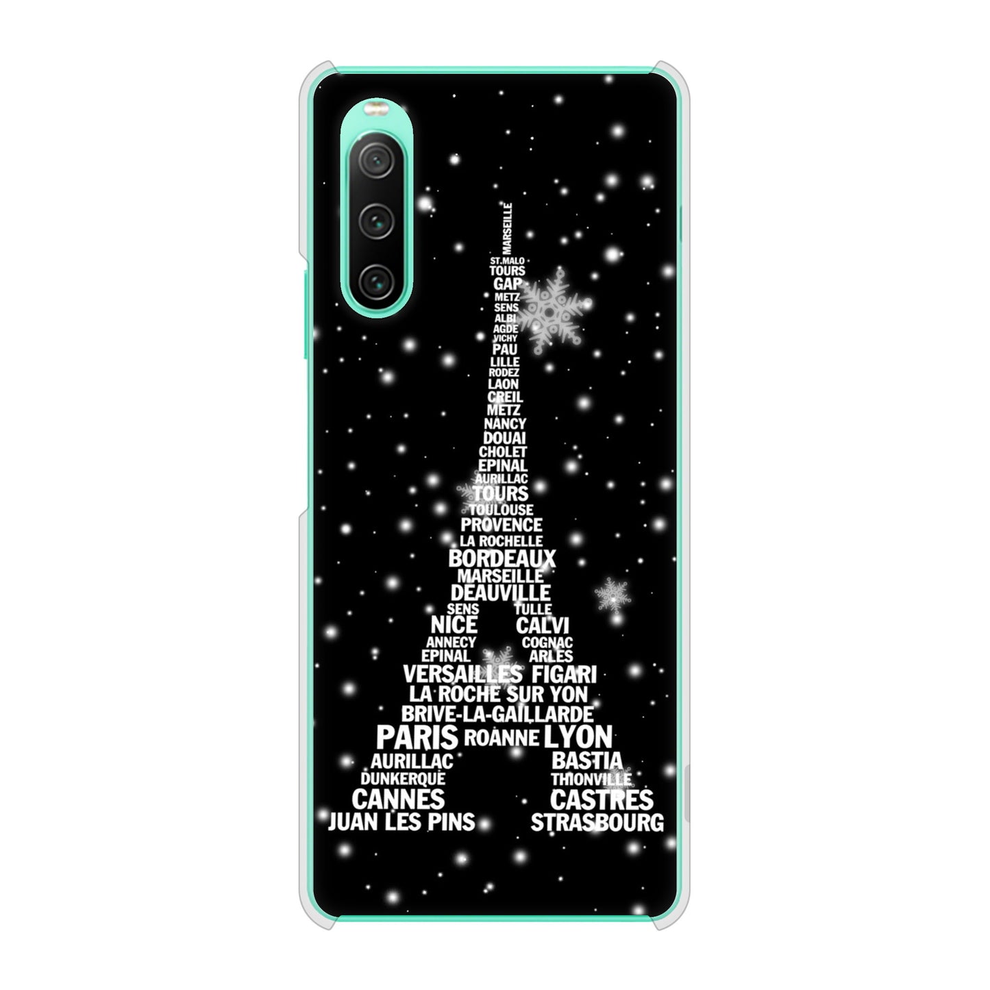 Xperia 10 IV SOG07 au 高画質仕上げ 背面印刷 ハードケース エッフェル塔