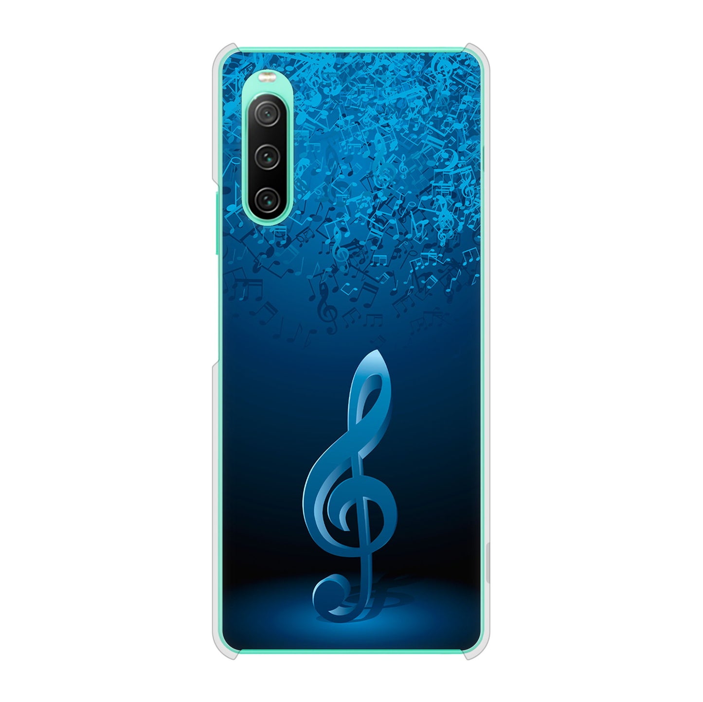 Xperia 10 IV SOG07 au 高画質仕上げ 背面印刷 ハードケース 音符