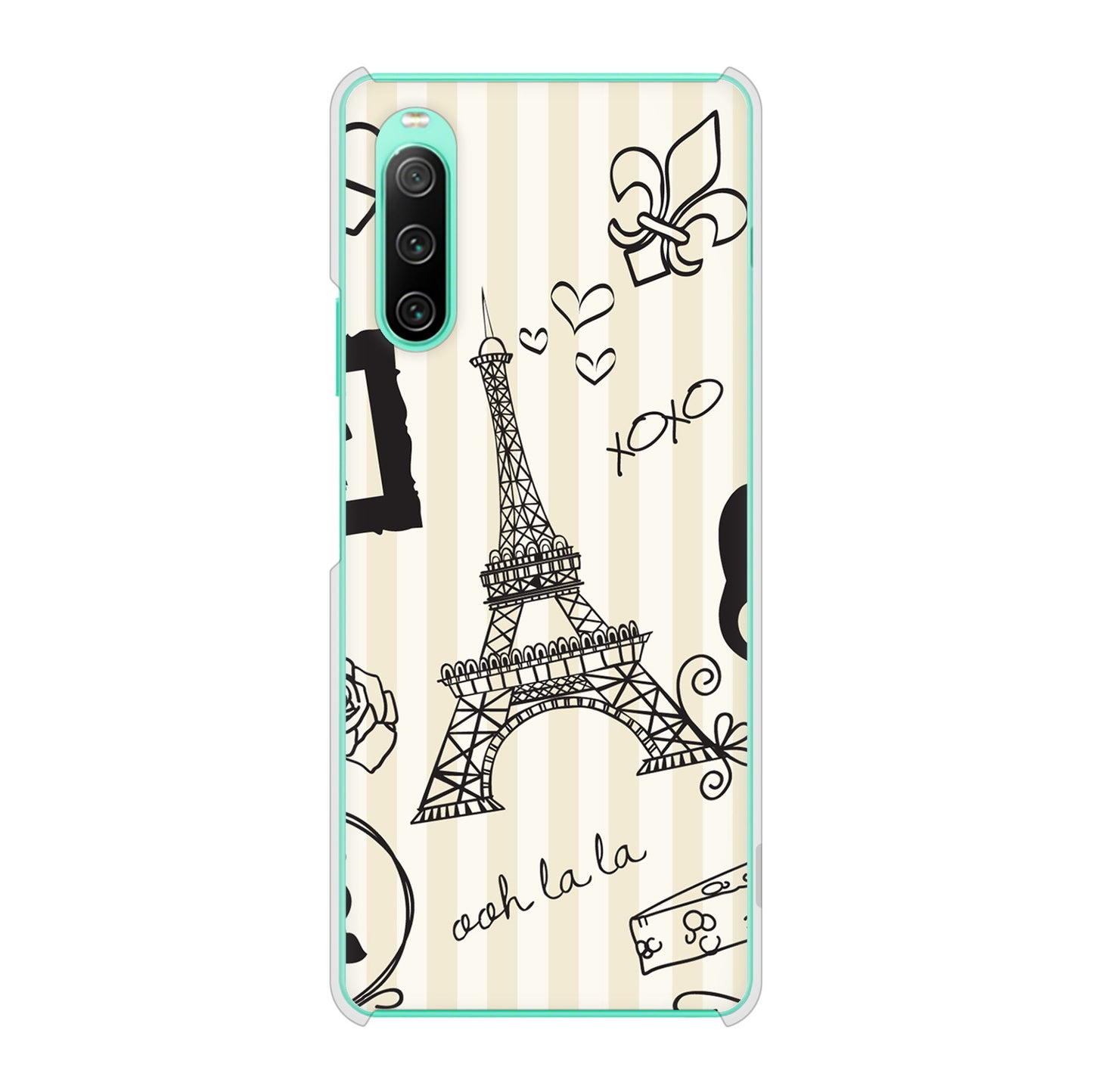 Xperia 10 IV SOG07 au 高画質仕上げ 背面印刷 ハードケース LOVE フランス