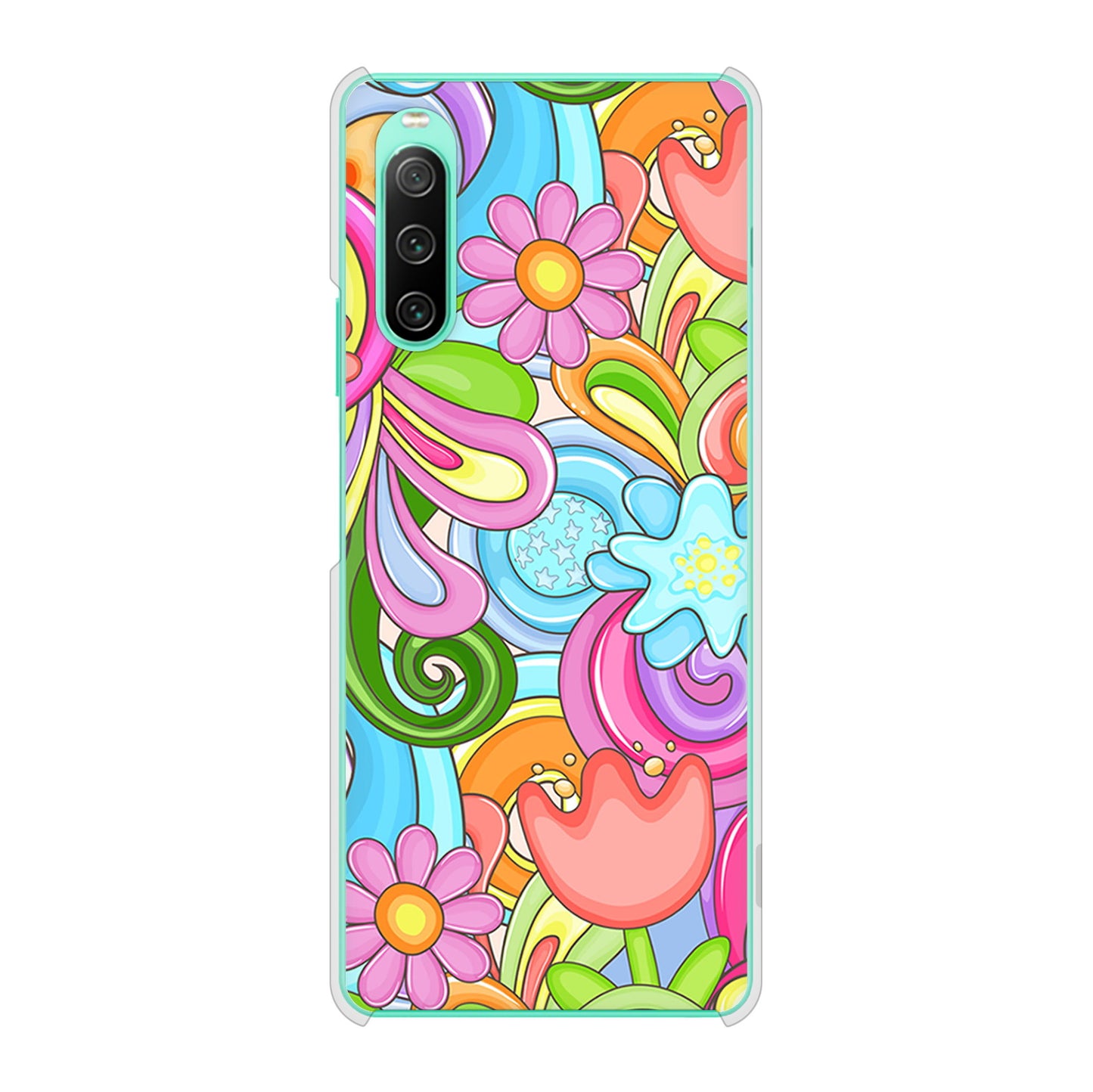 Xperia 10 IV SOG07 au 高画質仕上げ 背面印刷 ハードケース 【713 ミラクルフラワー】